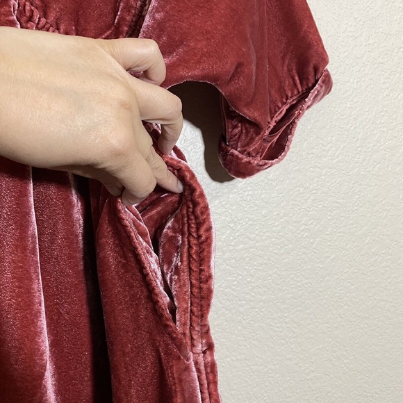 Free People Womens Dress Size Small Ivy Velvet Mini Vneck - Picture 6 of 11